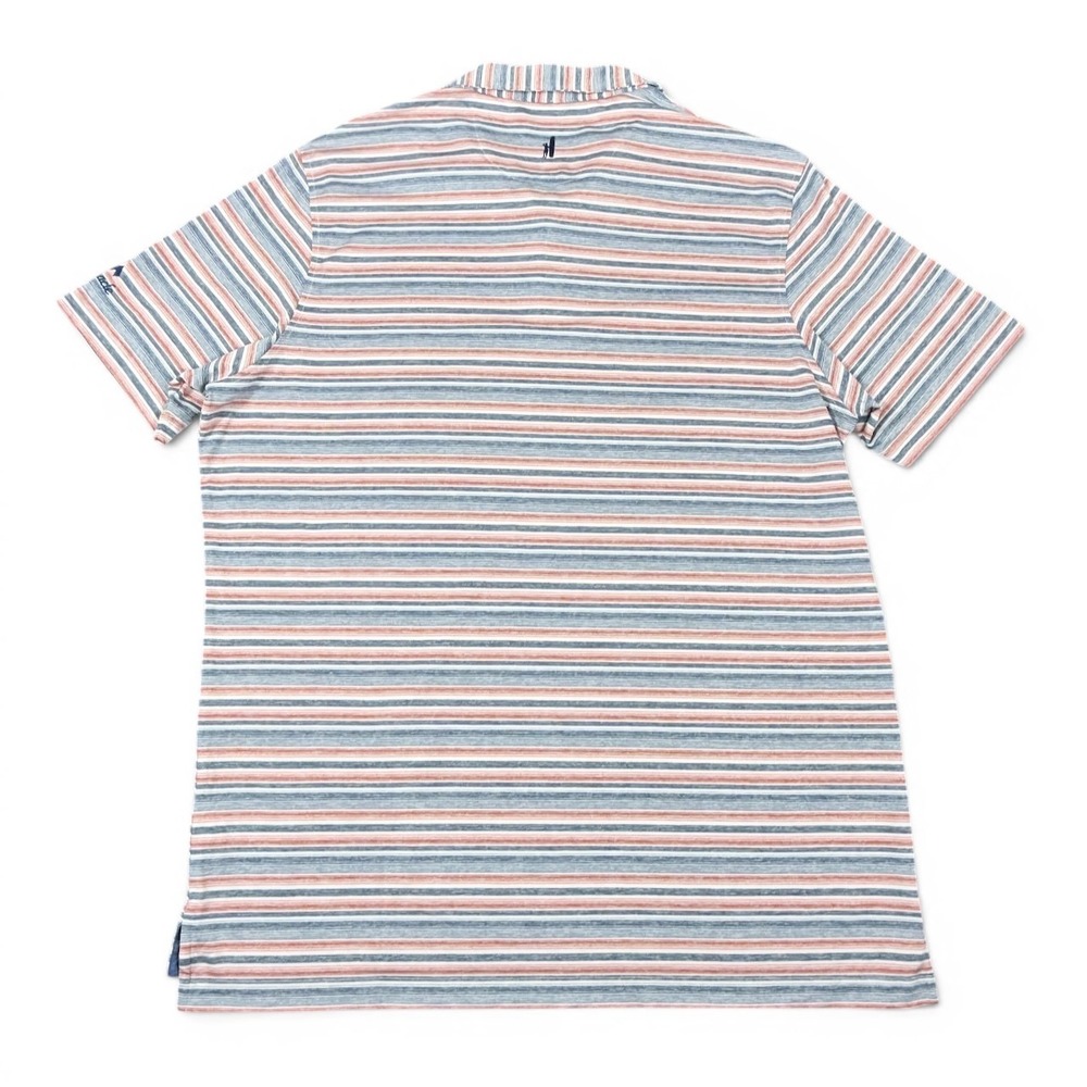 Johnnie O Performance Stripe Polo Shirt Mens XL Blue Coral Gully Golf Preppy USA - Picture 4 of 9